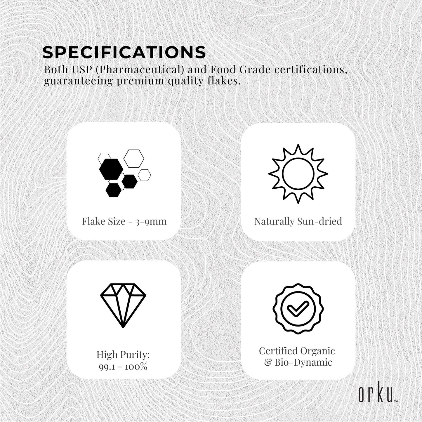 800g Magnesium Chloride Flakes Hexahydrate Tub - Organic USP Food Grade Salt