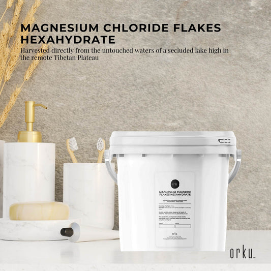 3.8Kg Magnesium Chloride Flakes Hexahydrate Tub - Organic USP Food Grade Salt