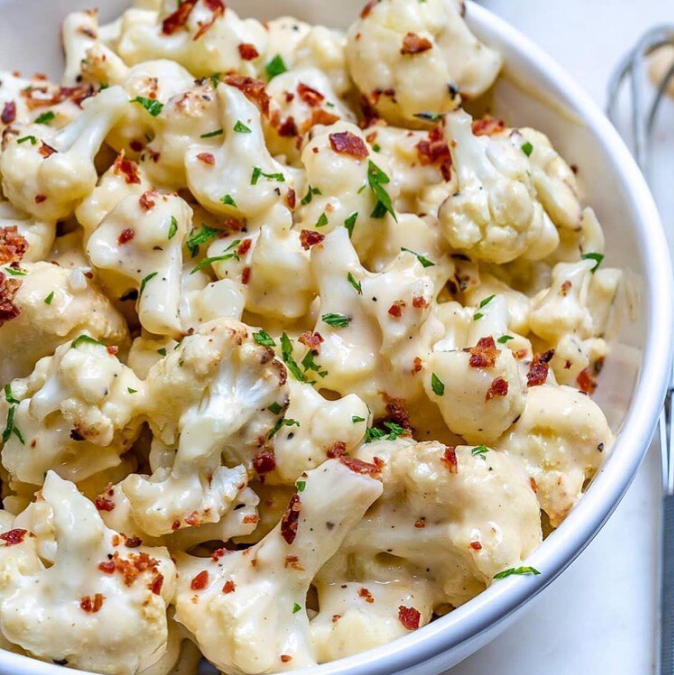 Roasted Creamy Cauliflower and Cheese