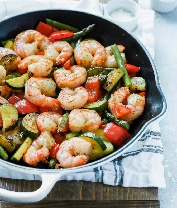 Prawn and Veggie Pan