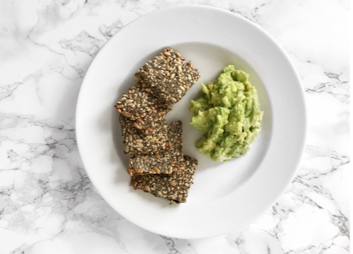 Seed Crackers and Guacamole