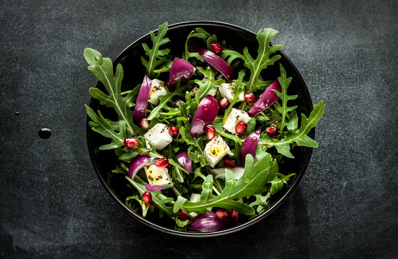 Green Salad with Feta and Pomegranates