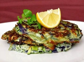 Red Cabbage and Zucchini Pancakes