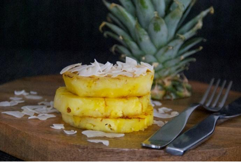 Grilled Pineapple with Coconut Shavings