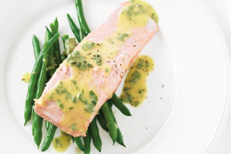 Steamed Salmon with Tarragon Vinaigrette