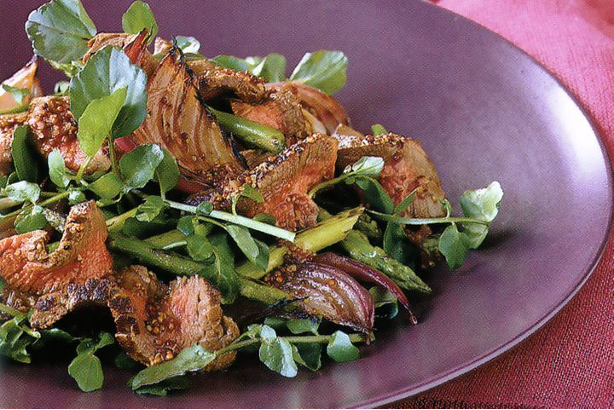 Warm Beef & Watercress Salad with Cranberry Dressing