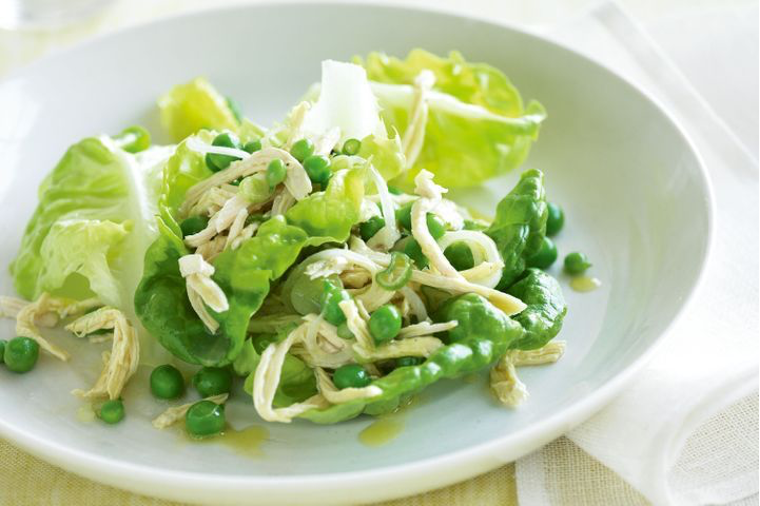 Pea, Poached Chicken & Butter Lettuce Salad
