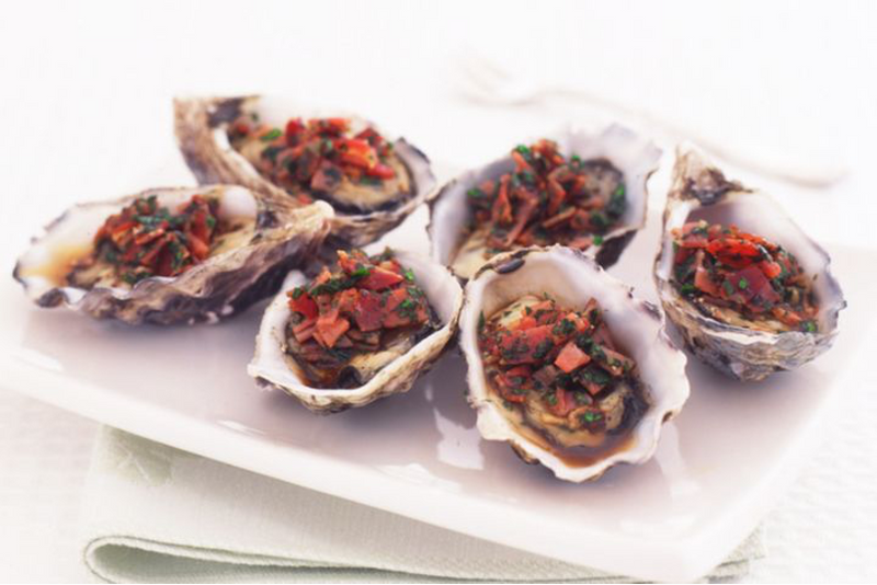Oysters with Pancetta