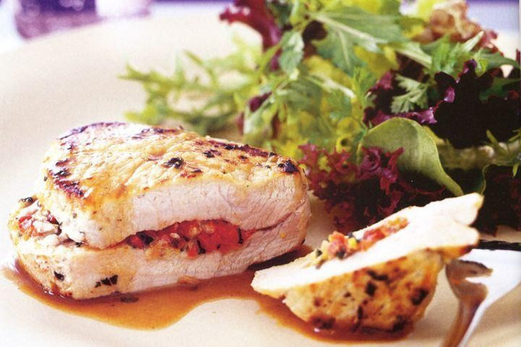 Pork Medallions with Tomato, Oregano & Pine Nuts