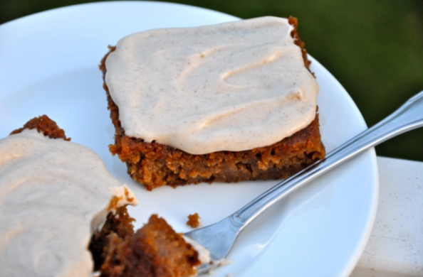 Healthy Spice Cake with Maple Frosting