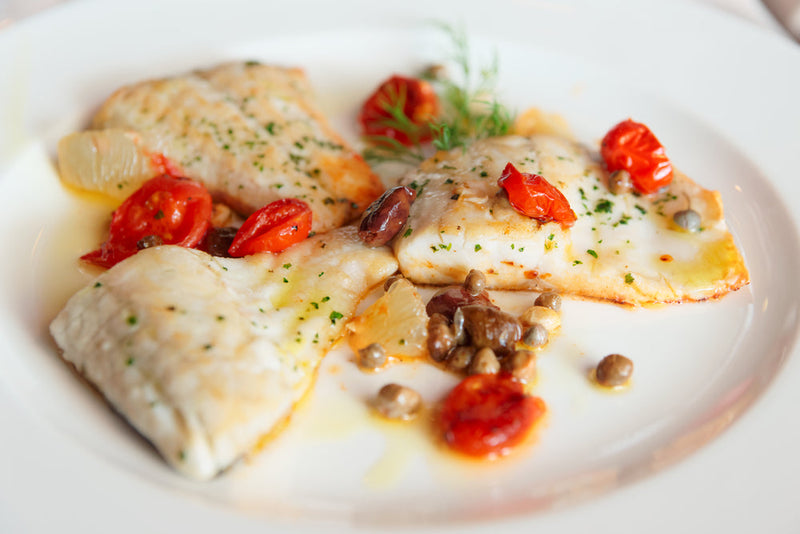 Snapper with Tomatoes, Olives and Capers