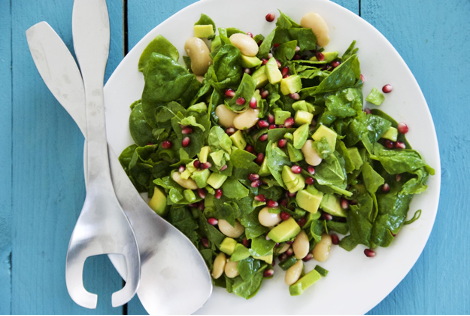 Spinach and Pomegranate Salad with Tarragon Mustard Dressing