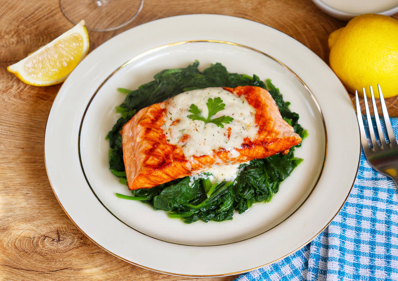 Salmon & Spinach with Lemon Cream