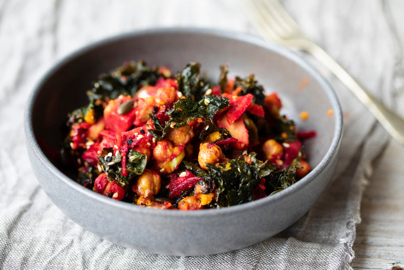 Raw Chopped Salad with Lemon Tarragon Dressing