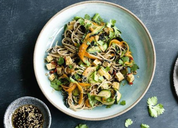 Soba Noodle Salad with Tofu and Coriander