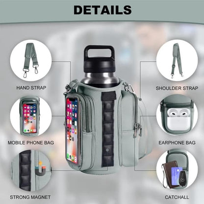 Magnetic Sports Bag with Adjustable Shoulder Strap - Includes Water Bottle Holder and Pocket - for Sports, Workouts, Travel & Work（Blue）