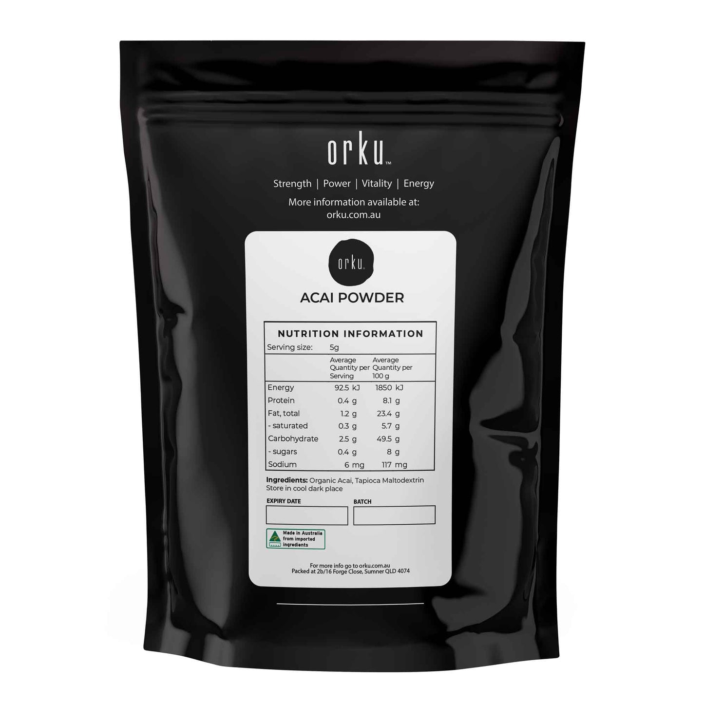 100g Acai Powder 100% Organic - Superfood Amazon Berries
