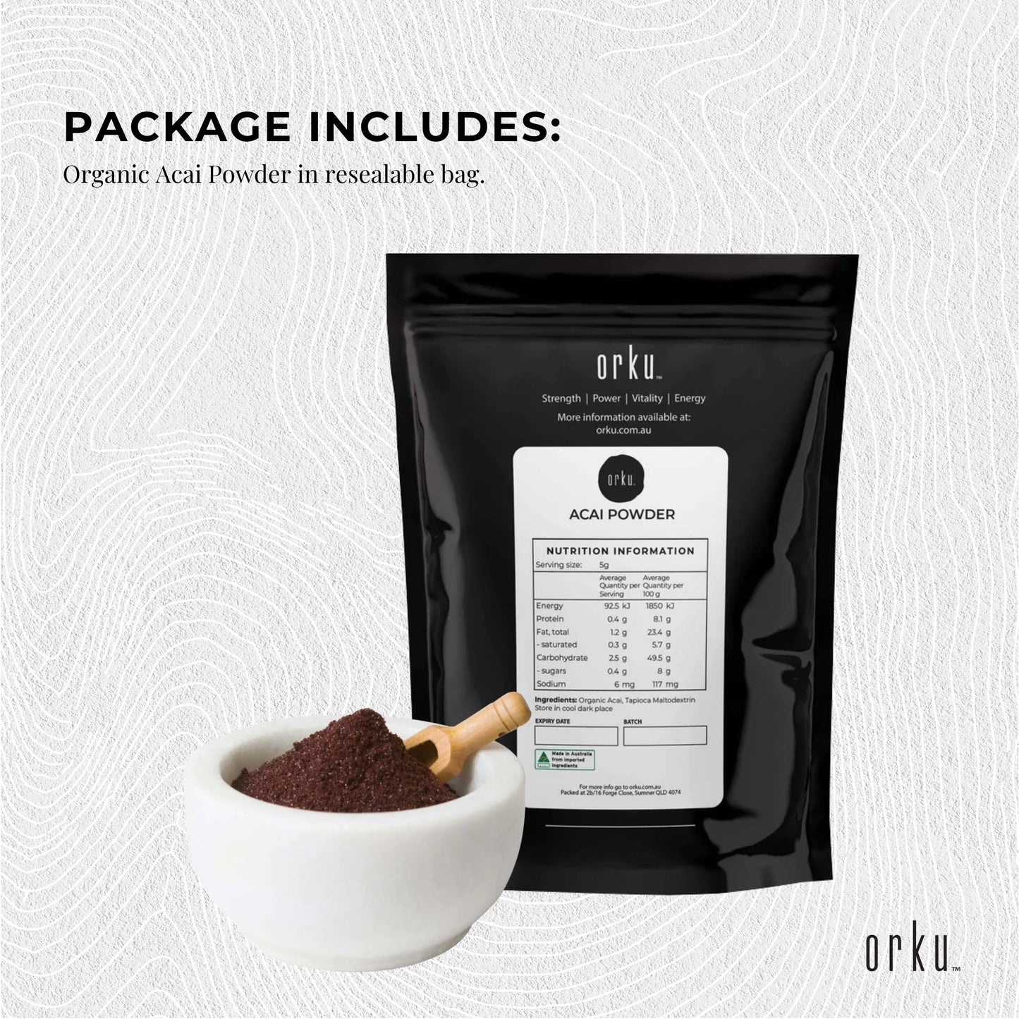 100g Acai Powder 100% Organic - Superfood Amazon Berries