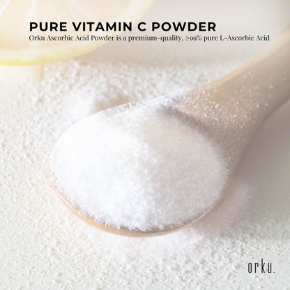 Orku 400g Vitamin C Powder Pure L-Ascorbic Acid - USP Grade Non-GMO