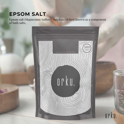 1Kg Orku Epsom Salt – Magnesium Sulphate Bath Salts Skin Body