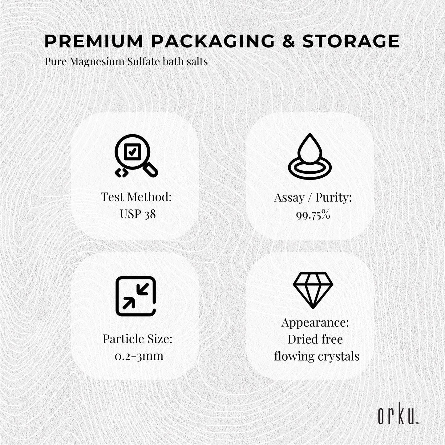 1Kg Orku Epsom Salt – Magnesium Sulphate Bath Salts Skin Body