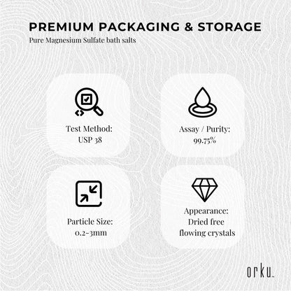 1Kg Orku Epsom Salt – Magnesium Sulphate Bath Salts Skin Body
