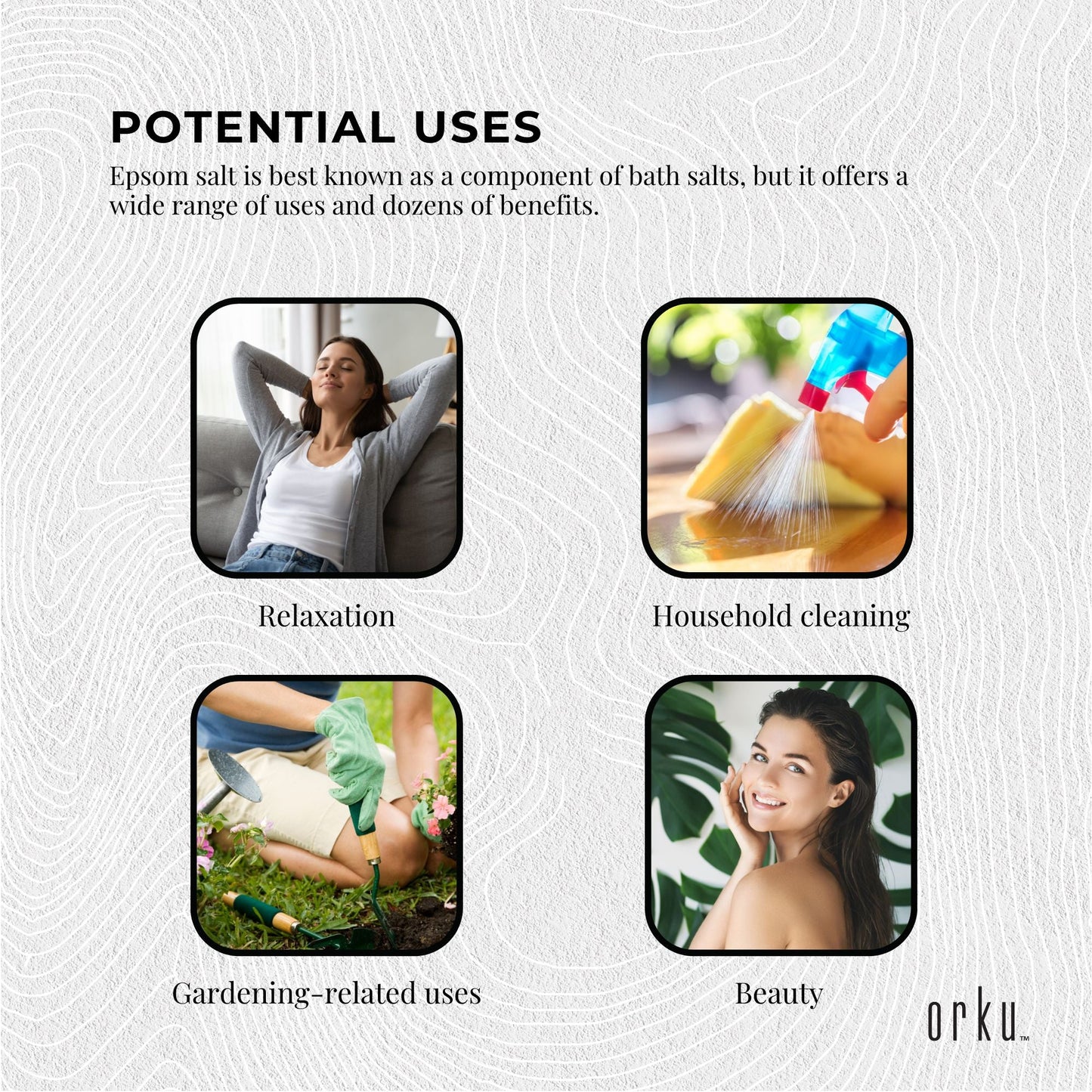 2kg USP Epsom Salt Pharmaceutical Grade – Magnesium Sulfate Body Bath Salts