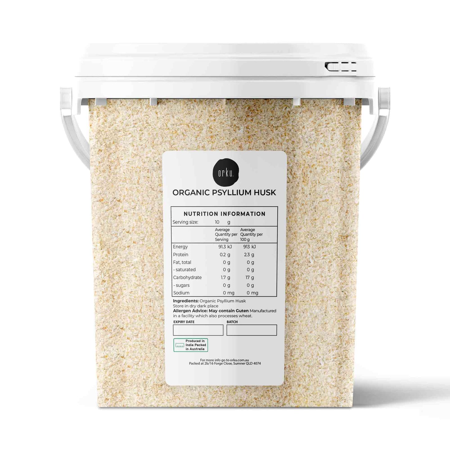 400g Organic Psyllium Husk Tub - Isabgol Ispaghula Natural Fibre Source