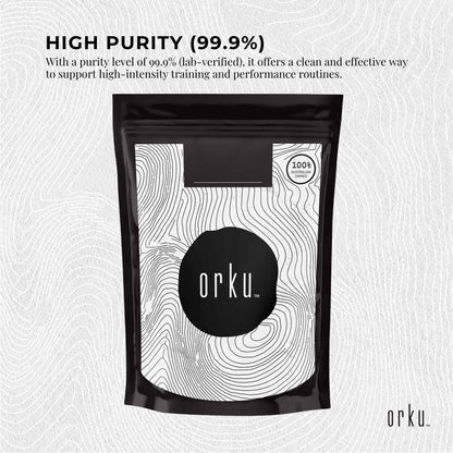 Orku 1Kg Creatine Monohydrate Powder – 200 Mesh Micronised | 99.9% Purity