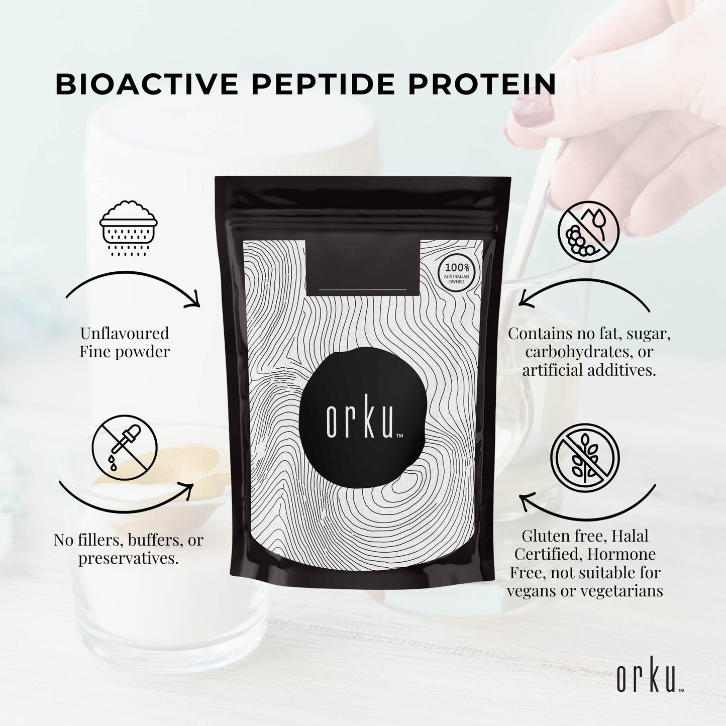 100g Collagen Powder - Bovine Hydrolysate Protein Peptide Supplement Unflavoured