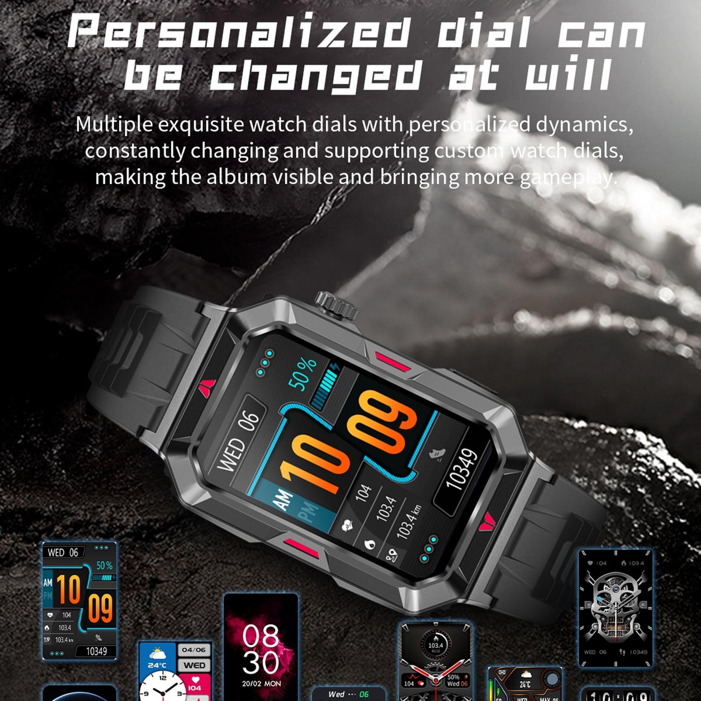 Smart Bracelet With Sleep Detection And Steel Strap - Bt5.2 - Black