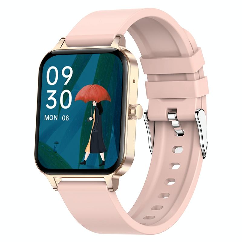 1.69 Inch Ips Touch Screen Ip68 Waterproof Smart Watch Support Sleep Monitoring / Heart Rate Monitoring / Bluetooth Call / Body Temperature Monitoring - Rose Gold