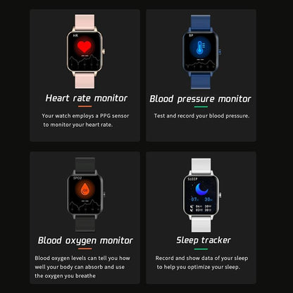 1.69 Inch Ips Touch Screen Ip68 Waterproof Smart Watch Support Sleep Monitoring / Heart Rate Monitoring / Bluetooth Call / Body Temperature Monitoring - Rose Gold