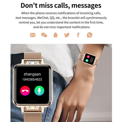 1.22 Inch Waterproof Smart Watch With Sleep & Heart Rate Monitor - Silver