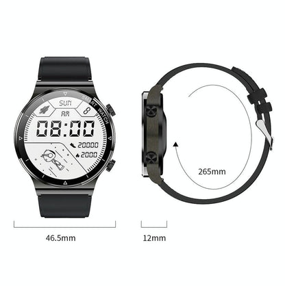 1.32 Inch Heart Rate Sleep Monitoring Smart Watch - Black Leather