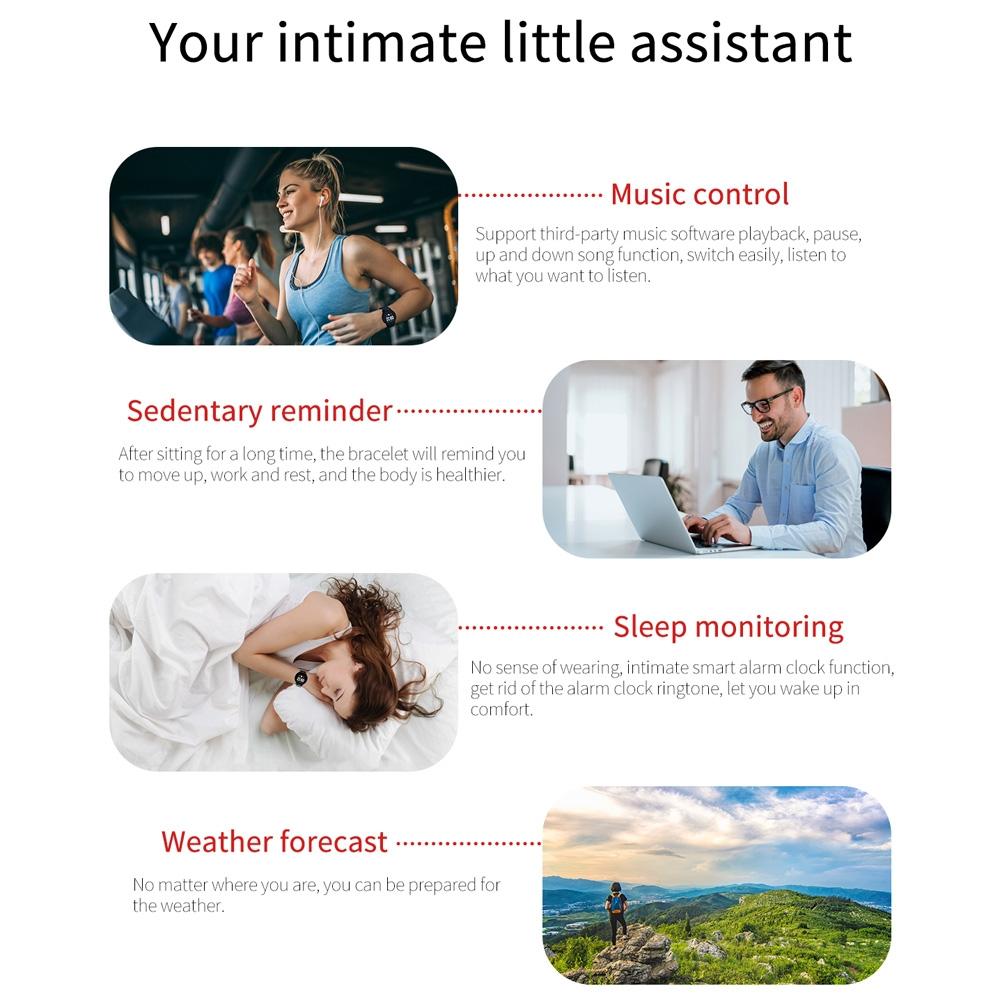 Waterproof Smart Bracelet With Colour Screen - Call Heart Bp Sleep Oxygen Monitoring - Gold