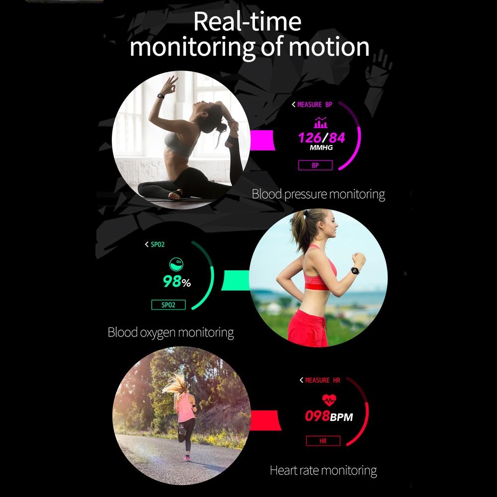 Waterproof Smart Bracelet With Colour Screen - Call Heart Bp Sleep Oxygen Monitoring - Gold