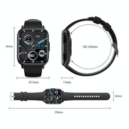 1.83 Inch Ip68 Waterproof Smart Watch Support Body Temperature Monitoring / Heart Rate / Blood Oxygen / Blood Pressure Monitoring - Blue