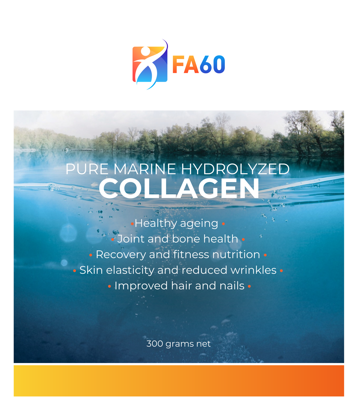 300g Pure Hydrolyzed Marine Collagen Peptides